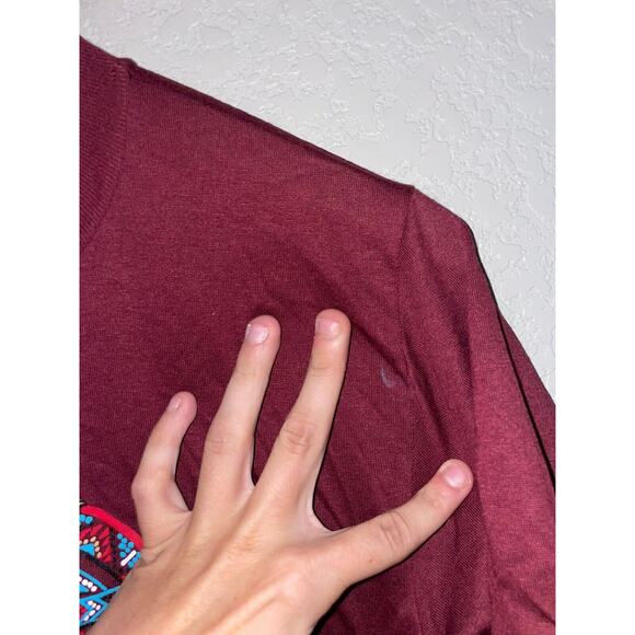 Vintage Las Vegas Shirt Jerzees M USA 90s Southwest Tee Native Graphic Maroon - Picture 8 of 13